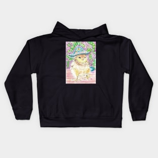 Baby chick in a hat art Kids Hoodie